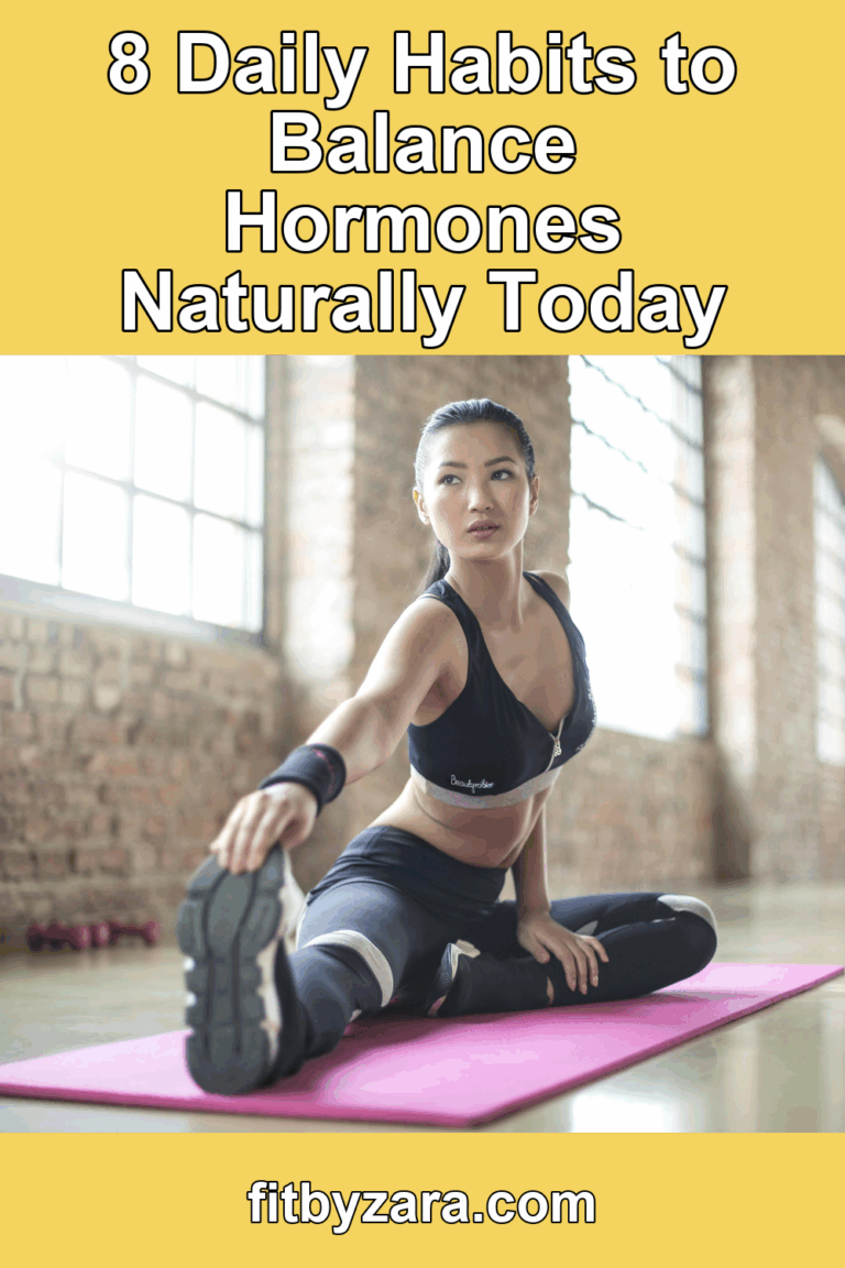 8 Daily Habits to Balance Hormones Naturally Today – Pinterest cover