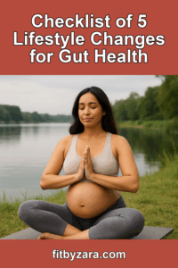 Checklist of 5 Lifestyle Changes for Gut Health – Pinterest cover