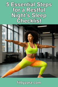 5 Essential Steps for a Restful Night's Sleep Checklist – Pinterest cover