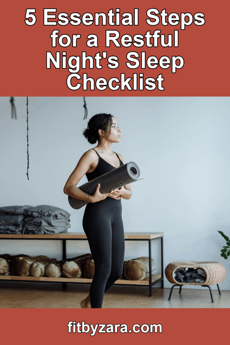 5 Essential Steps for a Restful Night's Sleep Checklist – Pinterest cover