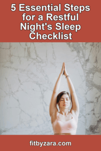 5 Essential Steps for a Restful Night's Sleep Checklist – Pinterest cover
