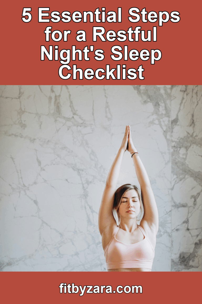 5 Essential Steps for a Restful Night's Sleep Checklist – Pinterest cover