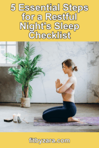 5 Essential Steps for a Restful Night's Sleep Checklist – Pinterest cover