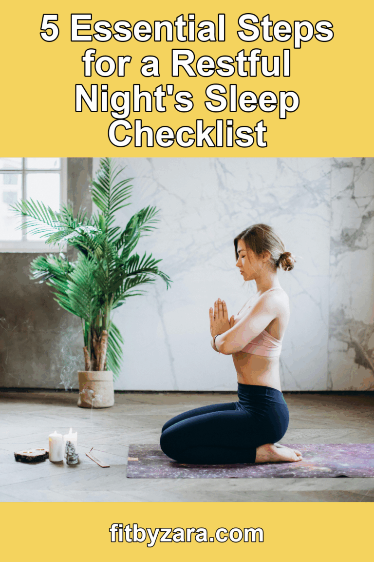 5 Essential Steps for a Restful Night's Sleep Checklist – Pinterest cover